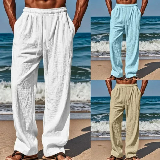 Men's Casual Pants Comfortable and Breathable Daily Wear with Fashionable Men Must Be Large Size Loose Elastic Waist Comfort
