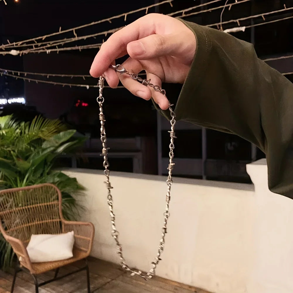 Thorn Necklace Barbed Collarbone Chain  Decorative for Holiday Party Gift Men and Women Accessories