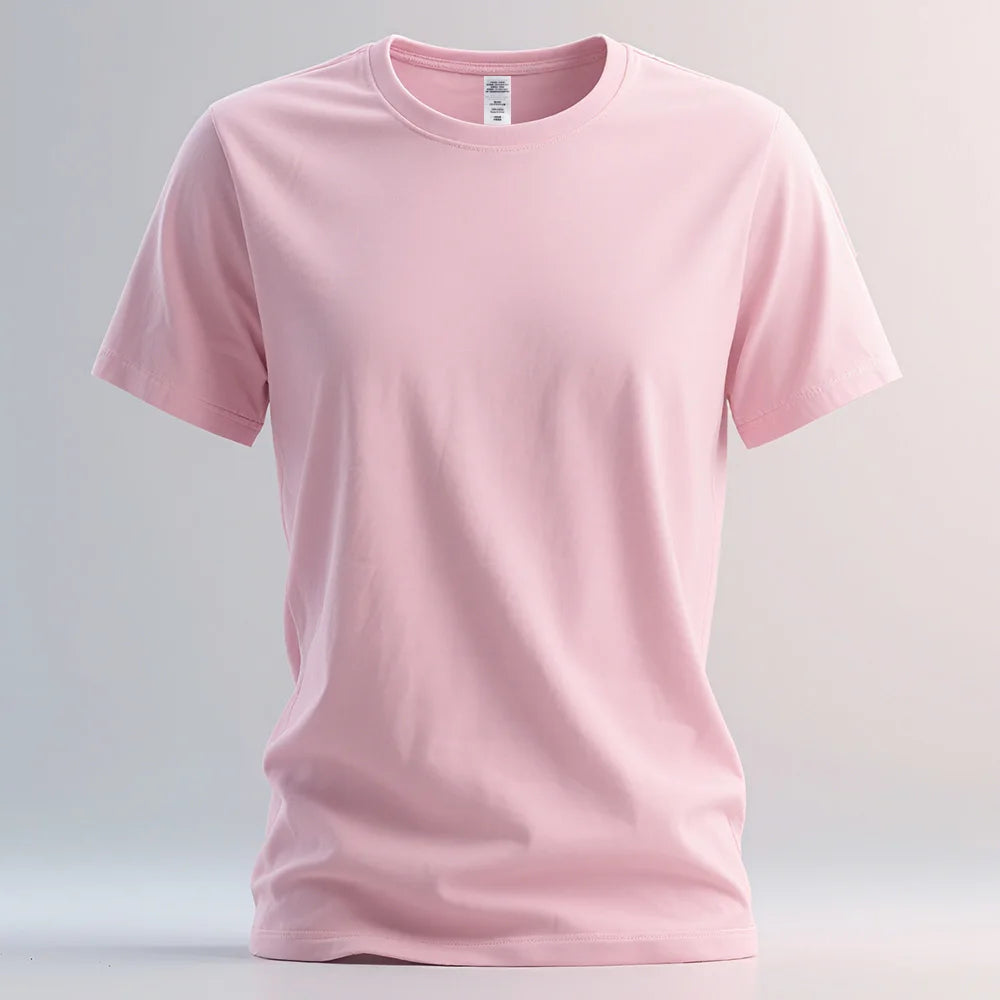 100% Pure Cotton Mens Tee Shirts High Qualty Man Round Neck Base T Shirts Summer Breathable Tops Oversized Unisex Basic T-shirt