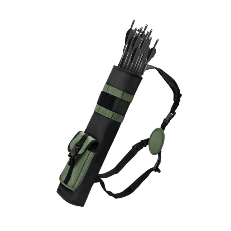 Archery Lightweight Back Arrow Quiver Dual Use Foldable Compact Hip Arrows Bag with MOLLE System Pocket Hanged for Hunt