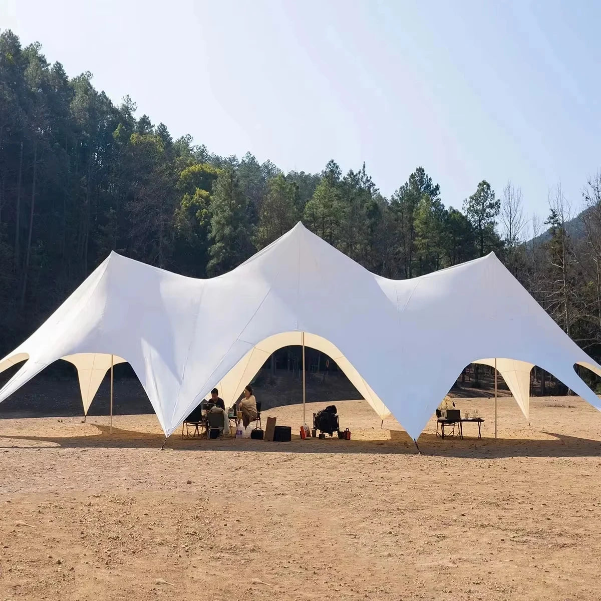 Large Outdoor Canopy Tent Waterproof Sun Shade Shelter Heavy Duty Camping Glamping Tent Backyard Wedding Party Event Tent