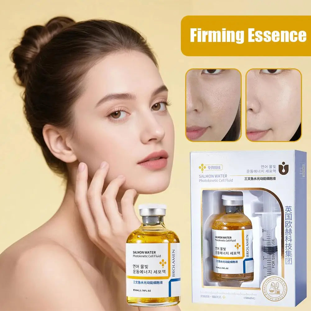 Korean Skin Rejuvenation Essence Salmon Water Light Energy Cell Liquid Serum 24 Hours Continuous Hydration Enhances Firmness HOT