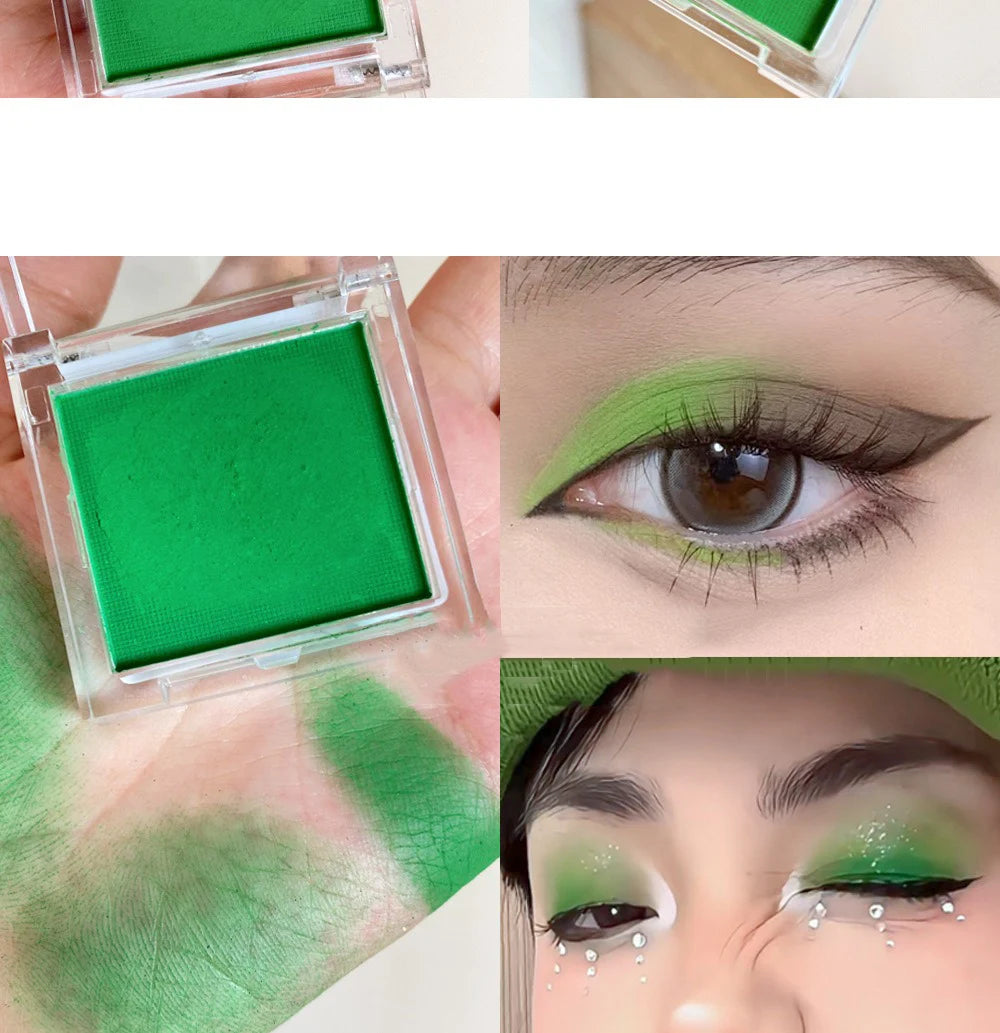 Matte Green Yellow Monochrome Eyeshadow Palette Natural Color Rendering Powder For Delicate Eye Contouring Brightens Makeup