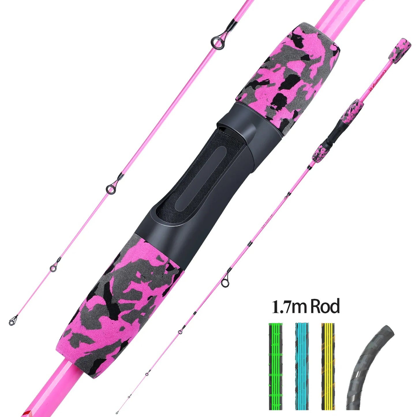 Sougayilang 5 Section Spinning Casting Fishing Rod 1.8M Ultralight Weight Carbon Fiber Poles for Travel Freshwater Fishing Pesca