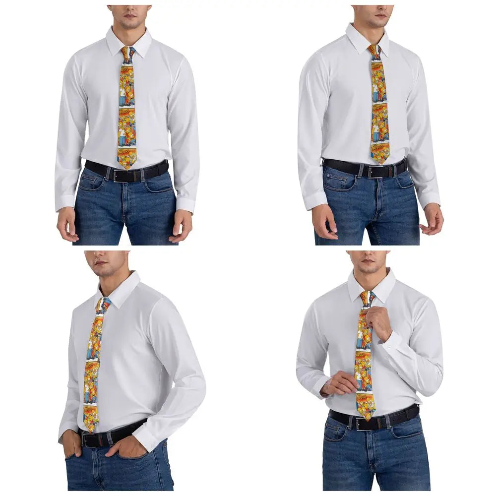 Personalized The S-Simpsones Homer Neck Ties Men Formal Silk Wedding Neckties