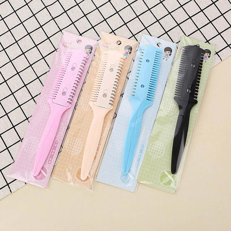 Trimmer Styling Tool 1Pc Safety Hairdressing Thinning Trimmer Colorful Hair Razor Comb Scisso Men Women Hair
