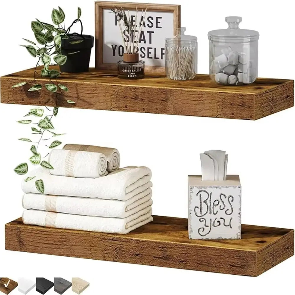 Solid Wood Solid Wooden Floating Shelves Wall Mounted Storage Rack Wall Mounted Bookshelf Floating Design Book Shelf