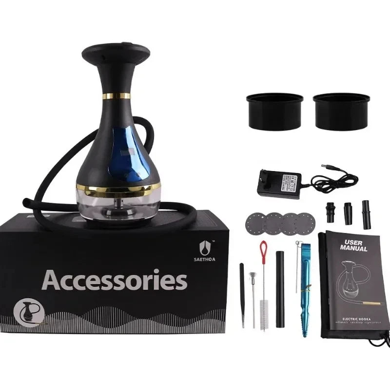 Smart Electric Hookah Shisha Set Portable Travel Electronic Hookah High Quality Shisha with LED Display