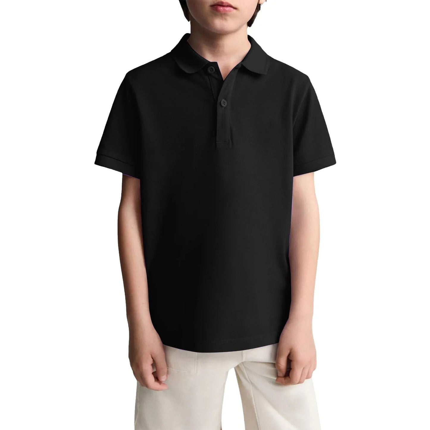 Polo Shirts Kids Basic Simple School Student Uniforms Class Uniforms Cultural Shirts Quick-Drying Turn-Down Collar for 6-11years