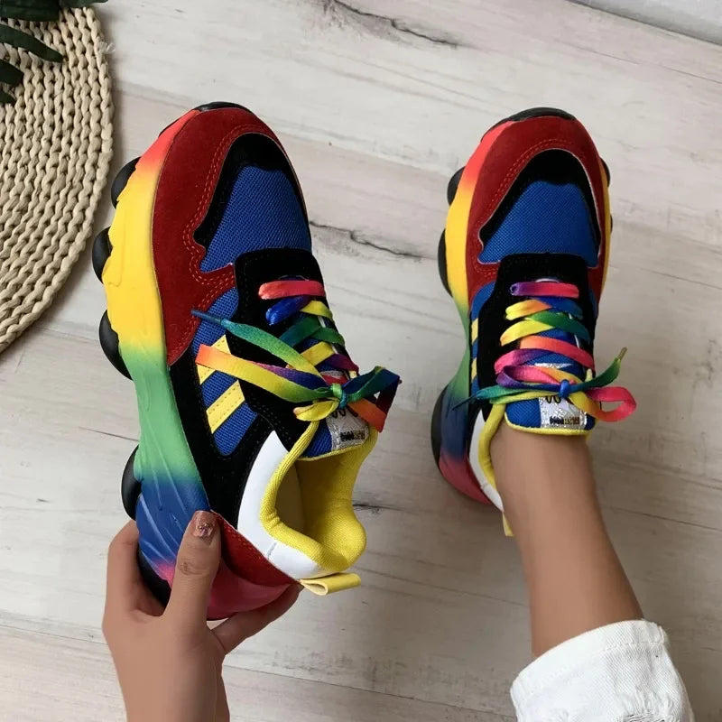 Women's Sneakers New Running Footwear Spring Autumn Outdoor Sports Shoes Multicolor Leisure Comfortable Frenulum Casual Tennis