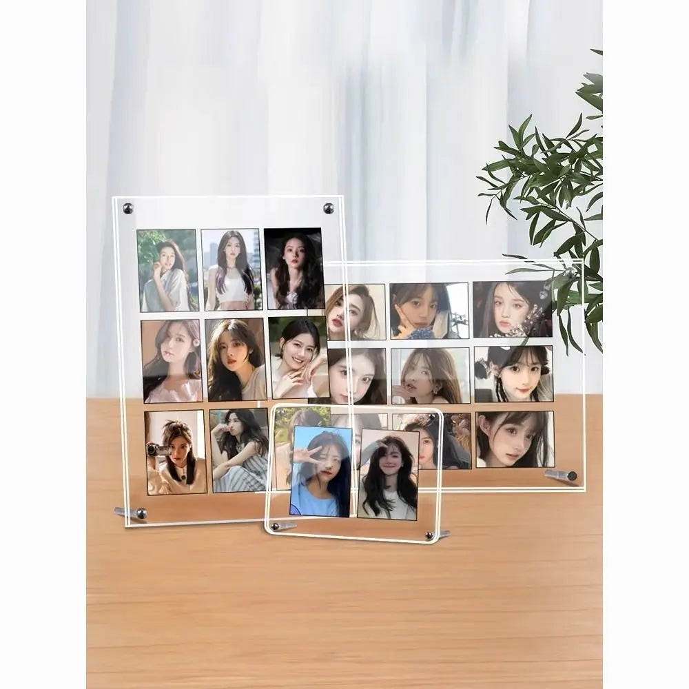 Acrylic Polaroid Frames,Clear Desk Floating Picture Frame for Fujifilm Instax Film,Family and Wedding Collage Picture Frames