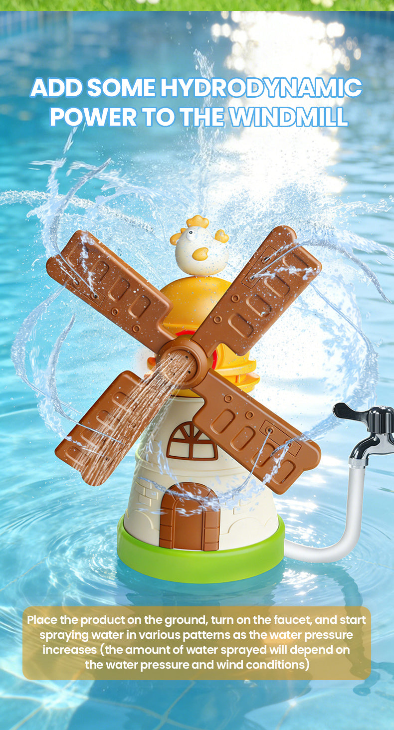 outdoor Water Toy Baby Bath Toys Cartoon Squid windmill Sprinkler Rotating Spray Garden Yard  Fun Games Toys for Kids boys girls