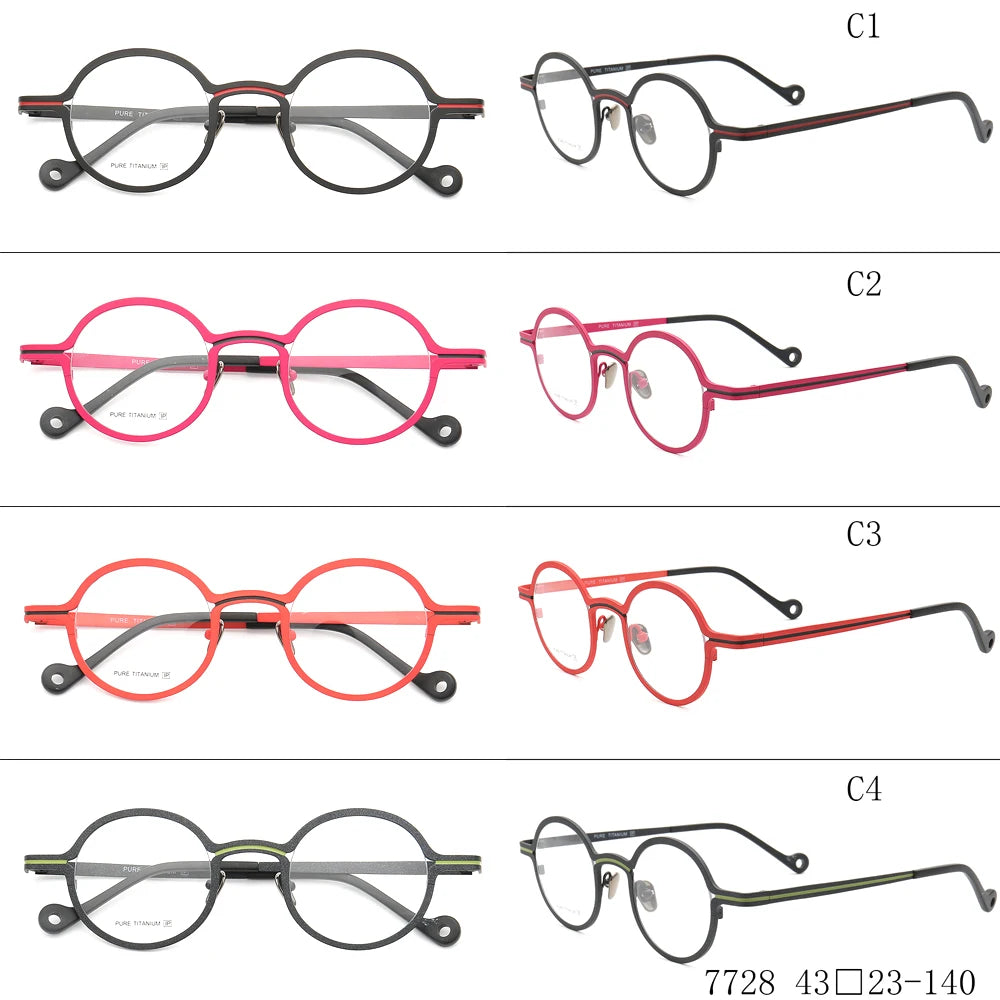 Retro Women Round Eyeglass Frames for Men Glasses Frames Pure Titanium Spectacles Fashion Optical Eyeglasses Frames Prescription