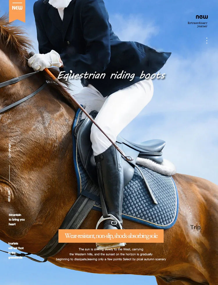 Equestrian Boots Leather Equestrian Supplies Long Boots Riding Equipment Non-slip Ultra Wear Resistant Horse Shoes
