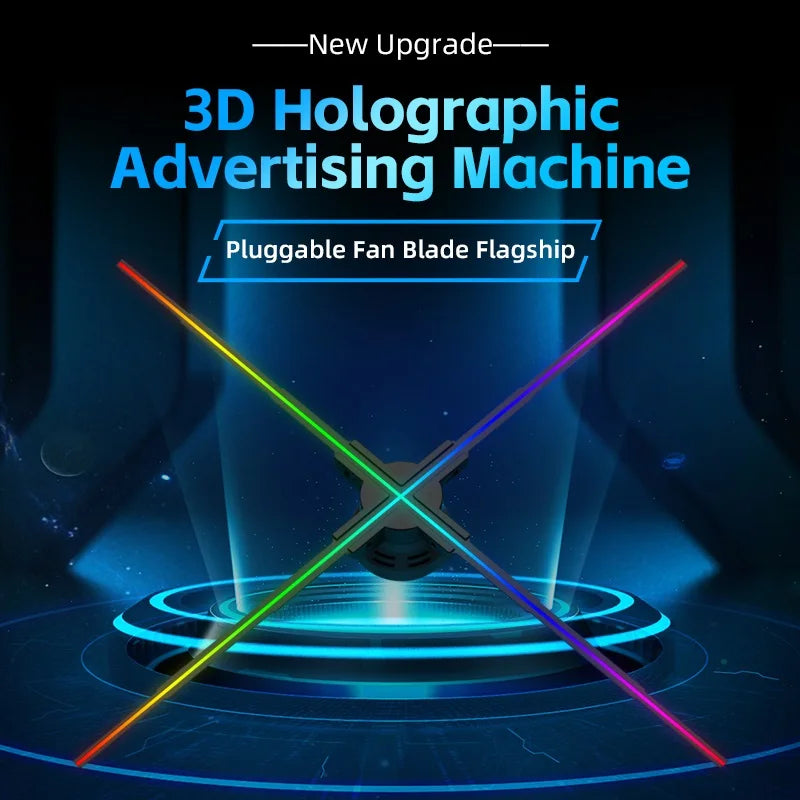 65cm 1024LED 3D Holographic Display Projector Live Hologram Projector 3D Hologram Fan For Business Store Advertising Equipment
