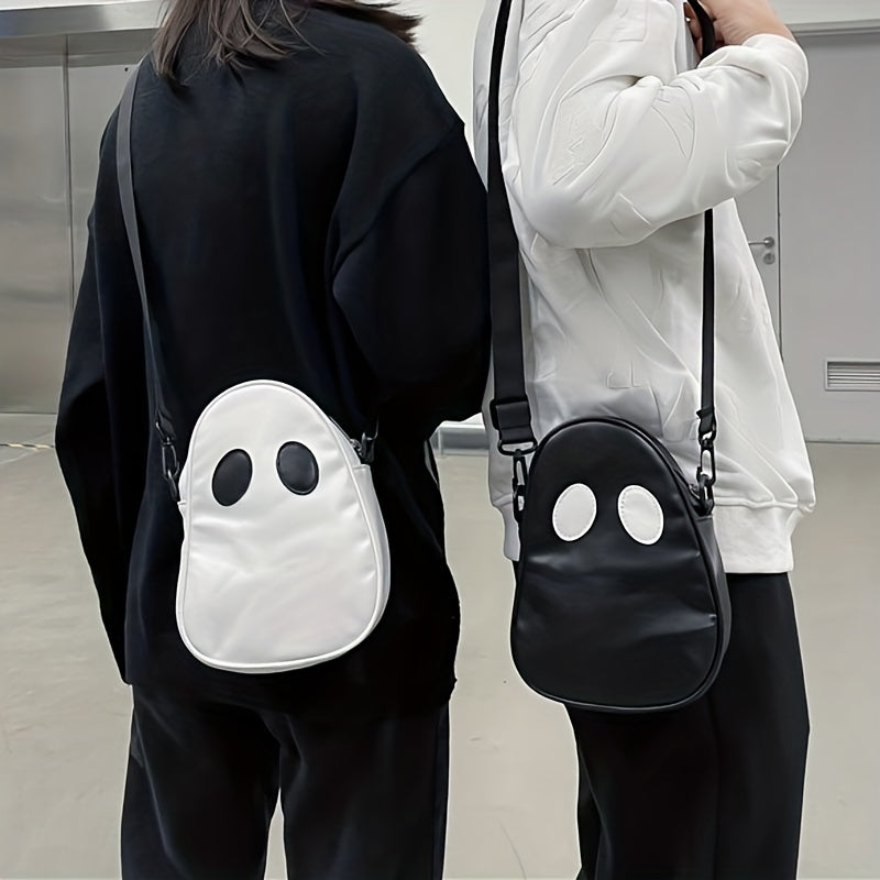 Halloween Ghost Design Purse, PU Leather Crossbody Bag, Trendy Shoulder Bag, Spooky Season Trick Or Treat