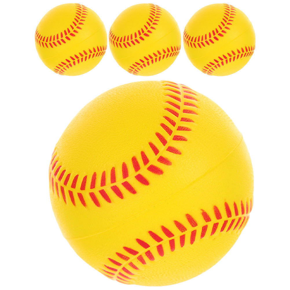 4 Pcs Sponge Kids Baseball Soft Softballs for Practice Children’s Toys Pu Training Baseballs Hitting Student