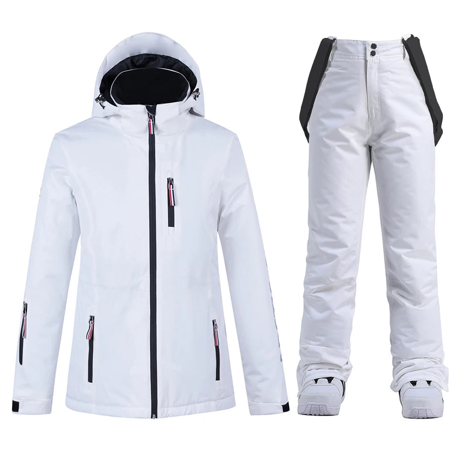 New Thermal Winter Women's Ski Suit Windproof Skiing Down Jacket And Bibs Pants Set Male Snow Costume Snowboard Wear Overalls