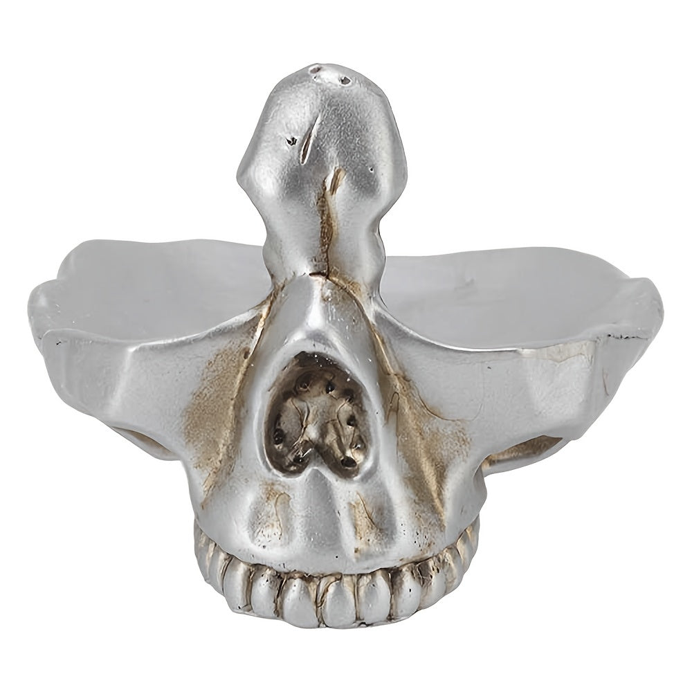 1pc Gothic Skull Glasses Holders, Skull Statues Eyewear Stand Crafts Tabletop Desktop Ornament, For Home Office Room Decor Birthday Halloween (4.8*5.6*5.6in), Day Of The Dead Decor