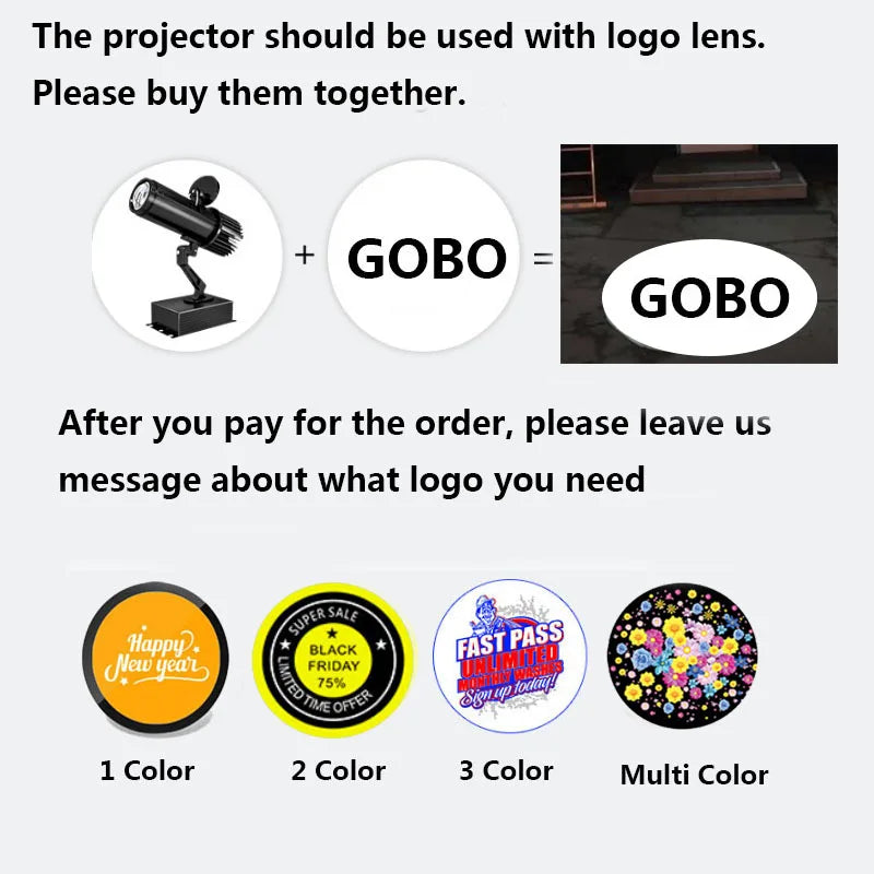 Custom Led Hd Indoor Door Head IP65 Waterproof Projector Outdoor Advertising Light Projection Lamp Gobo Logo Projector Display