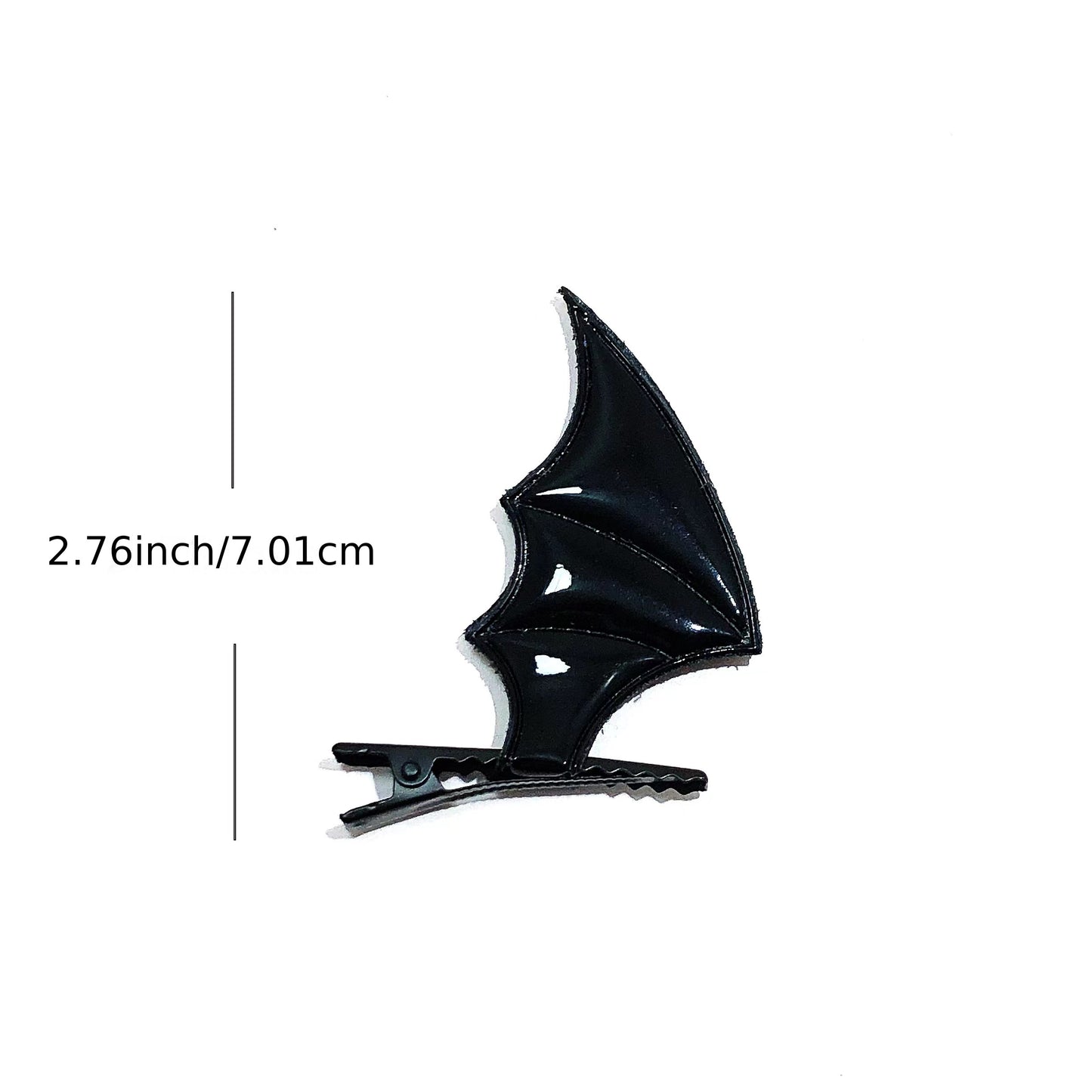2pcs Cyberpunk Bat Wings Hair Clip - Y2K Style Barrette for Cosplay, Parties, and Halloween - Devil Hair Accessory