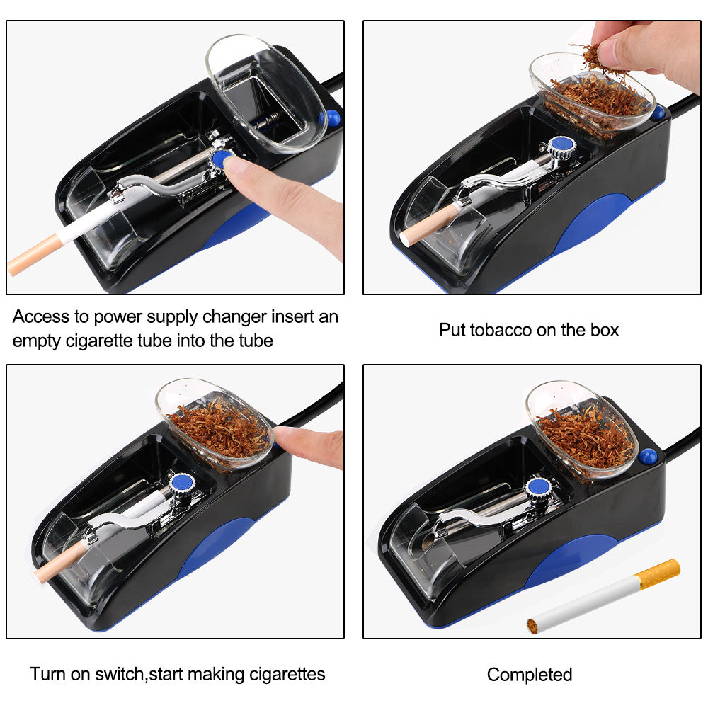 EU US Plug Smoking Accessories Smoking Tool DIY Injector Maker Cigarette Rolling Machine Tobacco Roller Electric Automatic