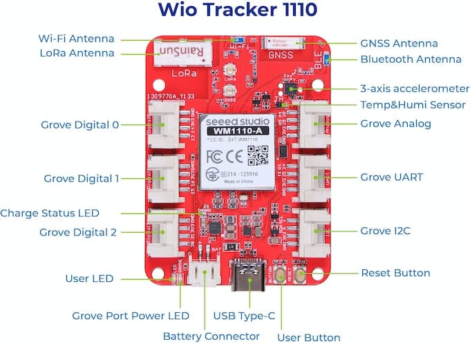 Seeed Studio SenseCAP T1000 B Tracker T1000-B LoRaWAN GPS GNSS WiFi Bluetooth Location Tracking for Indoor Outdoor Positioning