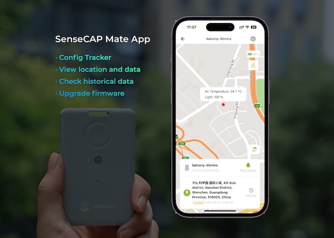 Seeed Studio SenseCAP T1000 B Tracker T1000-B LoRaWAN GPS GNSS WiFi Bluetooth Location Tracking for Indoor Outdoor Positioning