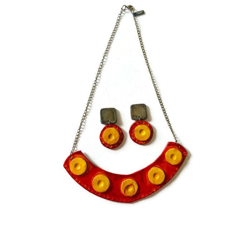 Rustic Statement Jewelry Set with Fall Colors-0